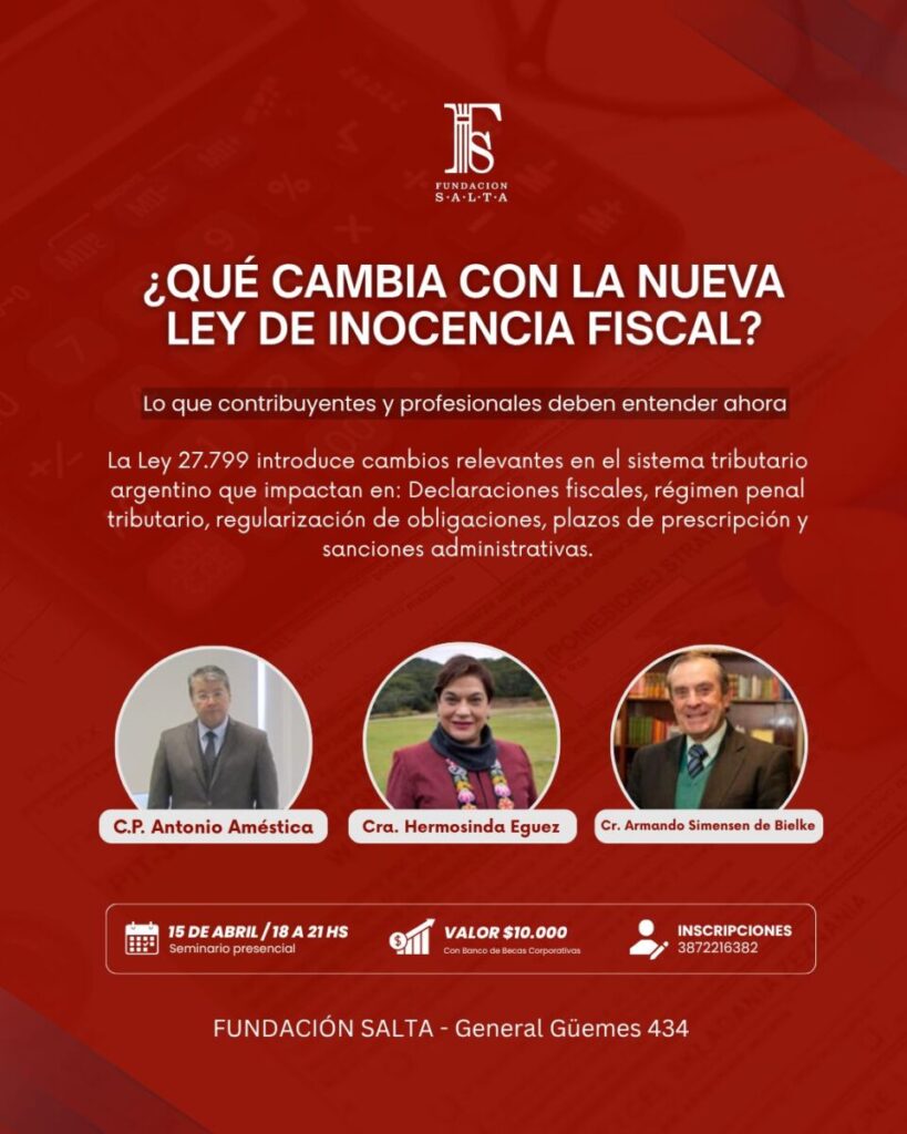 Conocé más de la Ley de Inocencia Fiscal | Escuela de Negocios | Fundación Salta